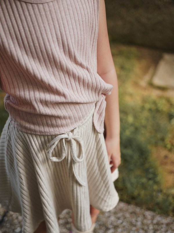 Ribbed Knit Swing Skirt