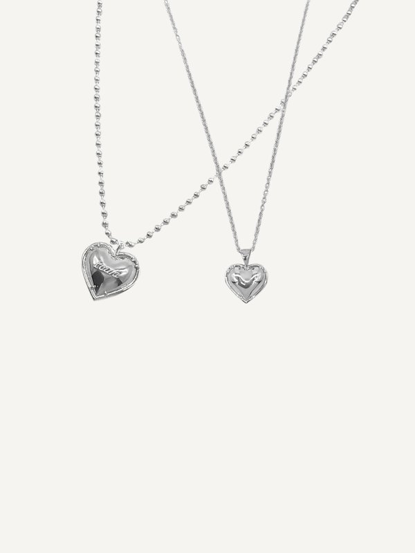 Kids + Adult Heart Necklace Set