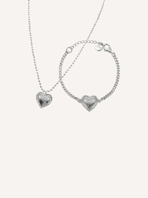 Kids Heart Necklace + Bracelet Set