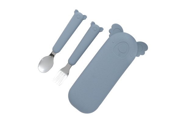 Stainless Steel Cutlery Set with Silicone Case