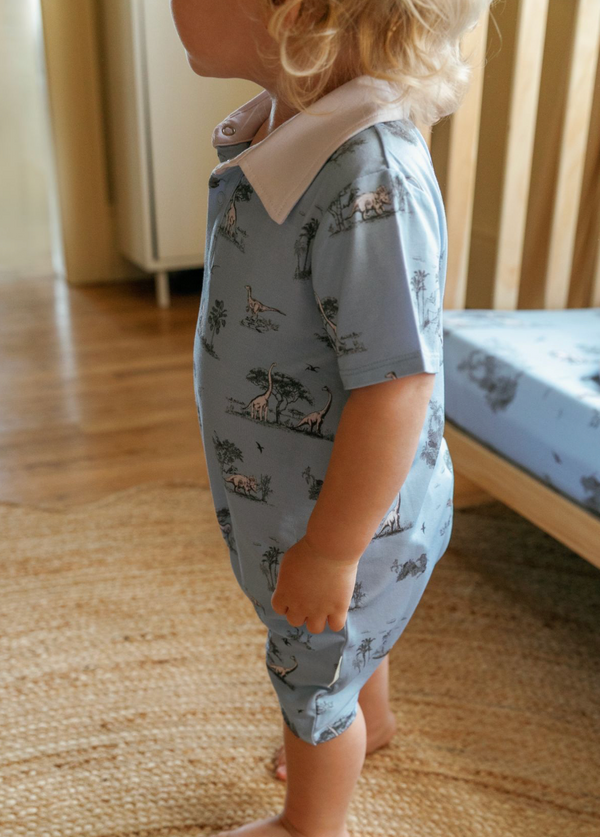 Collared Shirt Romper