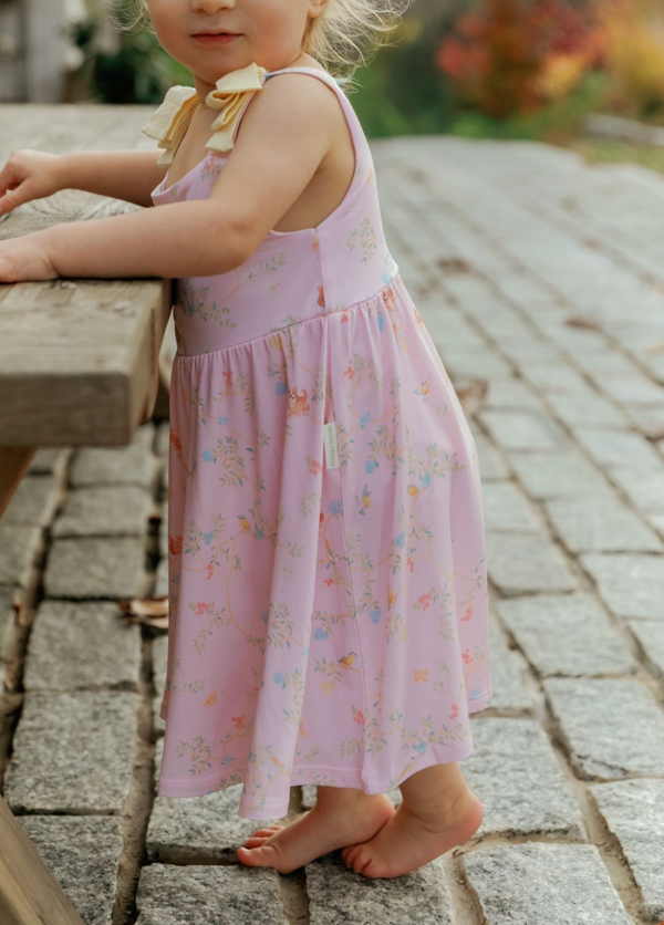 Chinoiserie Ribbon Flare Romper Dress