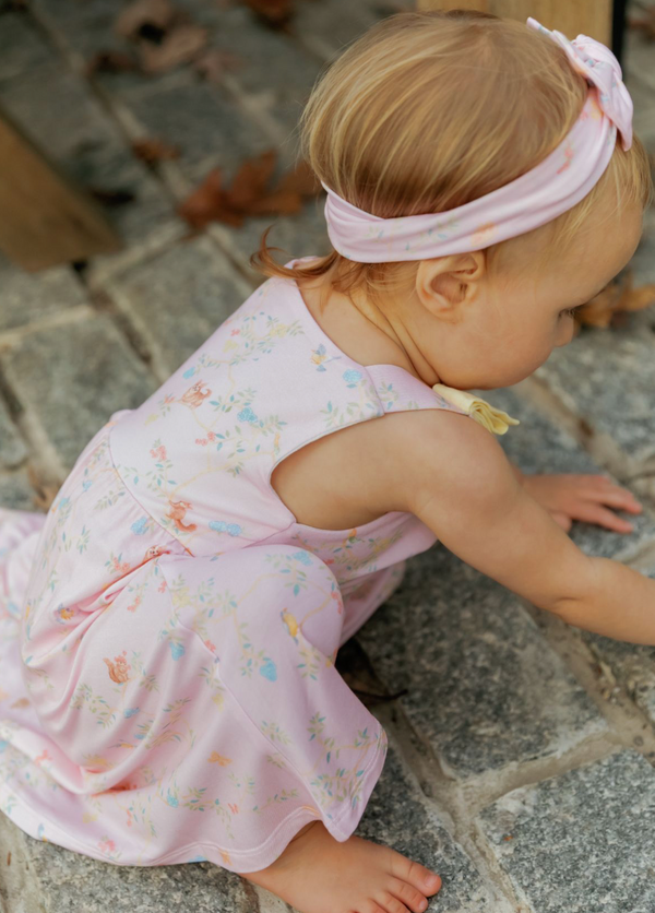 Chinoiserie Ribbon Flare Romper Dress