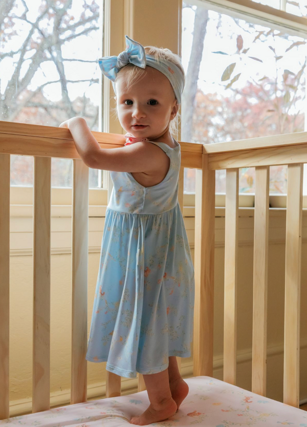 Chinoiserie Ribbon Flare Romper Dress