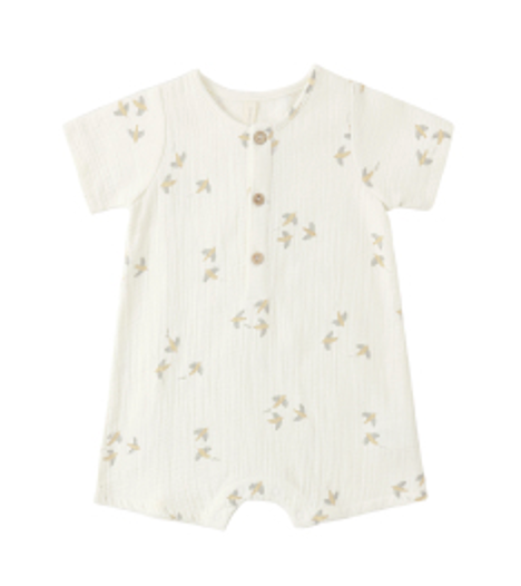 Short Sleeve Woven Romper